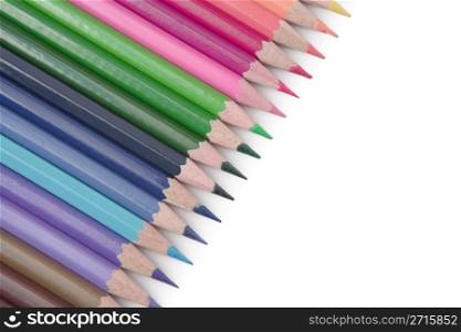 Colored pencils in a arrangement