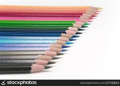 Colored pencils in a arrangement