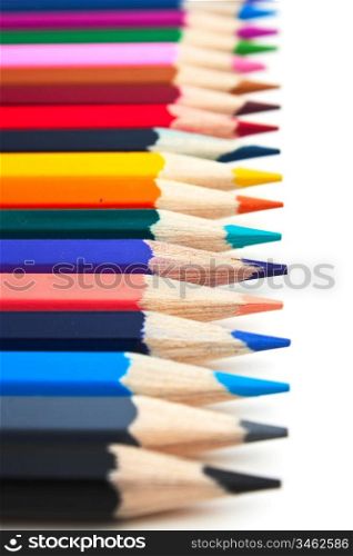 colored pencils isolated on a white background