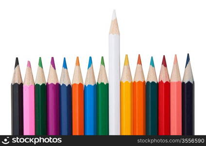 colored pencils isolated on a white background