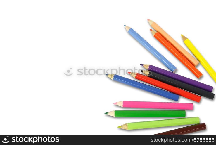 colored pencils isolated on white