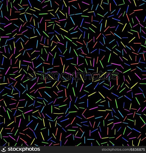 Colored Pencils Seamless Pattern on Black Background. Colored Pencils Seamless Pattern