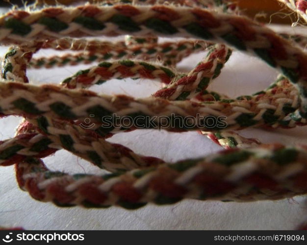 colored rope on a white background