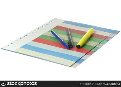 colored separator sheets on a white background
