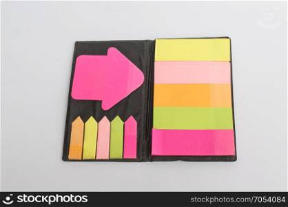 colored set of sticky notes isolated on white background