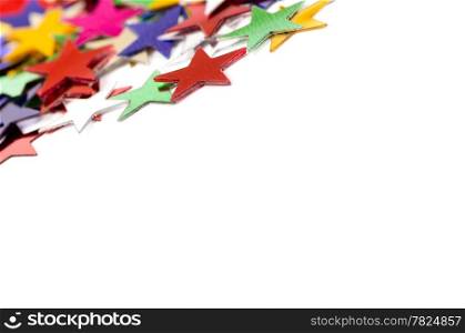 Colored stars background for your text over white