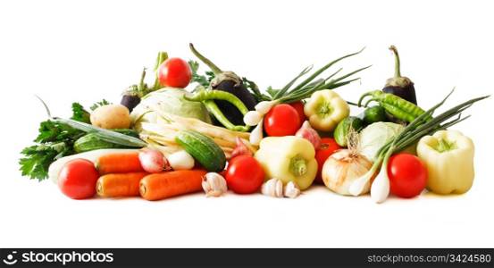 colored vegetables composition isolated on white background