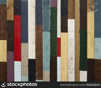 colored wood, mixed painted shelfs