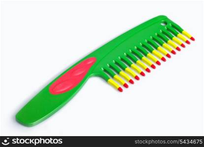 Colorfool vivid comb isolated on white background with shadow