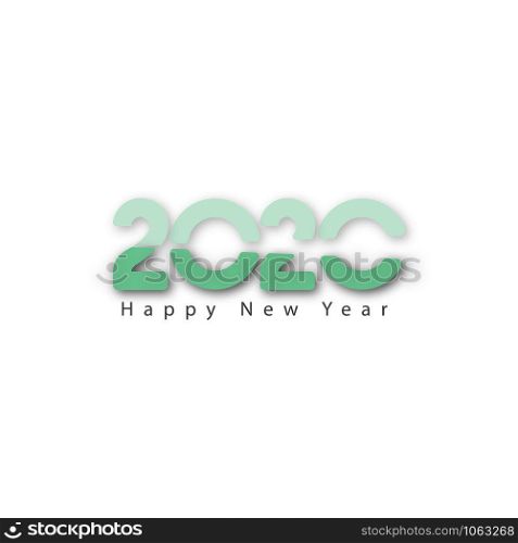 Colorful 2020 font design. Happy New Year Banner with colorful 2020 Numbers on White Background.