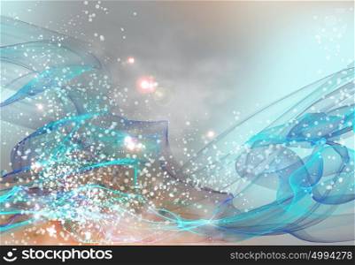Colorful abstract background with lights and loops. Colorful background