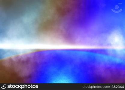 Colorful abstract smoke texture. Fog illuminated by studio lights.