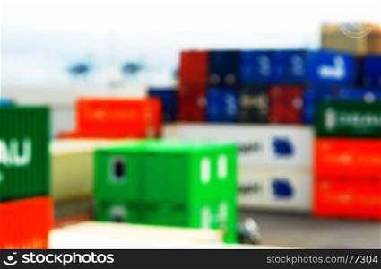 Colorful airport crates bokeh background. Colorful airport crates bokeh background hd
