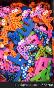 Colorful alphabet letter icons in stock in view