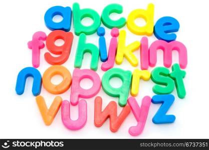 Colorful alphabet letters isolated on white background