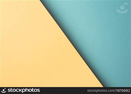 Colorful and minimalist background with blue and yellow pastel colors copy space and modern design