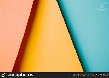 Colorful and minimalist background with pink, yellow,blue and orange pastel colors copy space and modern design