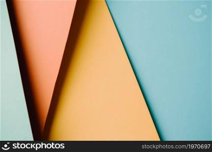 Colorful and minimalist background with pink, yellow,blue and orange pastel colors copy space and modern design