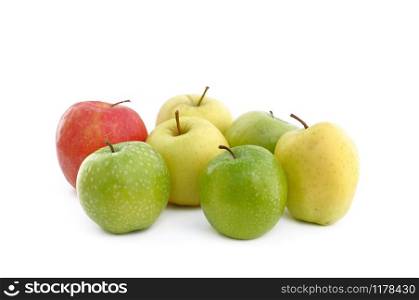 colorful apples isolated on white background