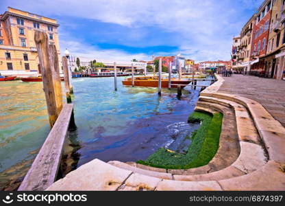 Colorful architecture of Venezia Canal Grande, Tourist destination in Veneto, Italy