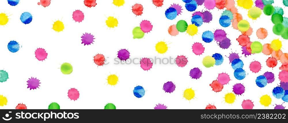 Colorful art splashes illustration isolated on white background.. Colorful watercolor splashes