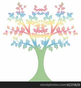 Colorful art tree isolated on black background