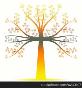 colorful art tree isolated on white background