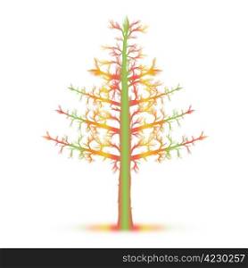 Colorful art tree isolated on white background