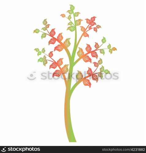Colorful art tree isolated on white background