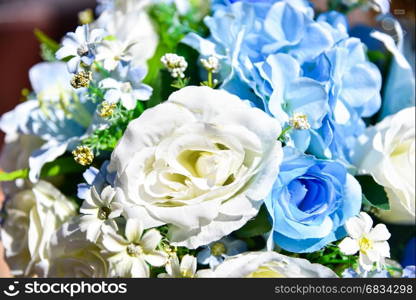 Colorful artificial flowers