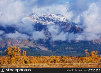 Colorful Autumn season in mountains