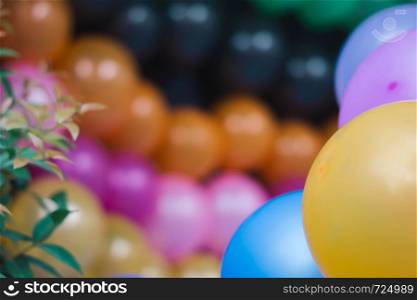 Colorful balloon background with selective focus point
