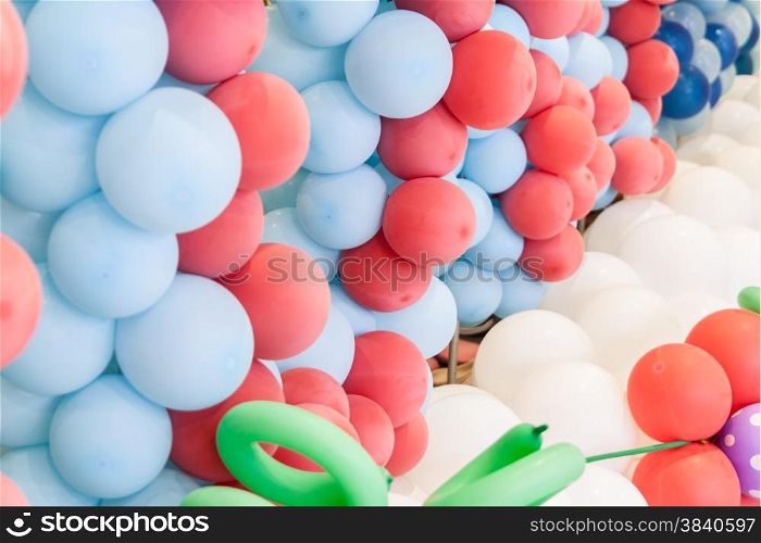 Colorful balloon wall decorated for an event