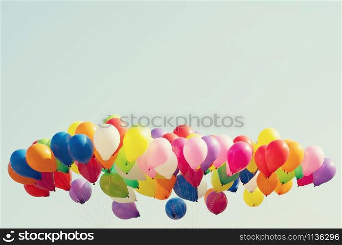 colorful balloon with blue sky background