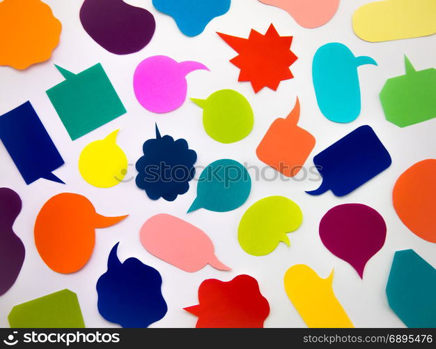 Colorful balloons and bubbles; you can write words on it.