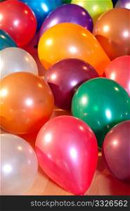 Colorful balloons at a party lying on the floor
