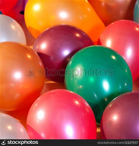 Colorful balloons at a party lying on the floor