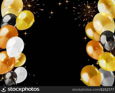 Colorful balloons background. Vector Illustration EPS10. Colorful balloons on dark background. Vector Illustration. EPS10