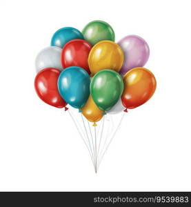 Colorful Balloons Floating. Generative ai. High quality illustration. Colorful Balloons Floating. Generative ai