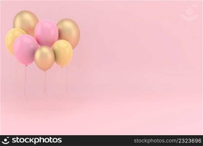 Colorful balloons flying for Birthday party and celebrations . 3D render for birthday, party, banners. Colorful balloons flying for Birthday party and celebrations . 3D render for birthday, party, banners.