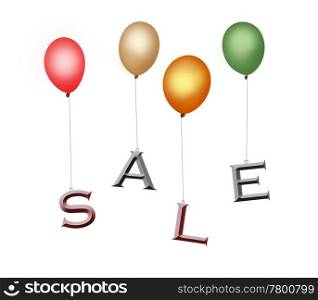 Colorful balloons sale with clipping path