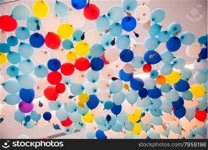 Colorful balloons with happy celebration