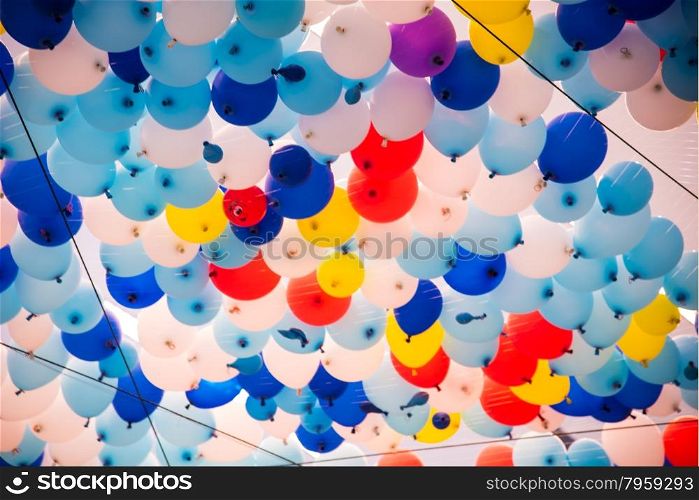 Colorful balloons with happy celebration
