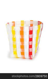 Colorful basket isolated on the white background