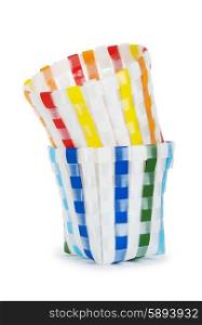 Colorful basket isolated on the white background