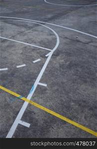 colorful basketball court in the street