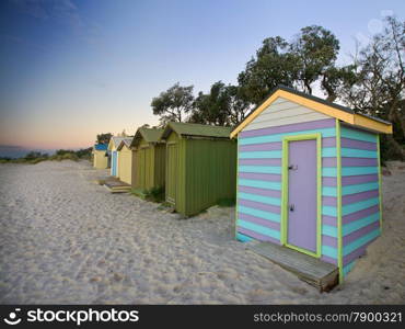 Colorful Beach Huts. Colourful beach huts in Australia