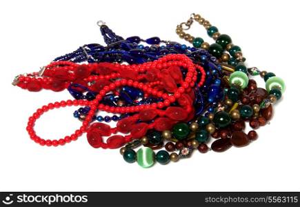 colorful beads isolated on white background