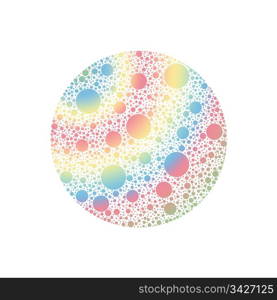 Colorful big dot with different size polka dots