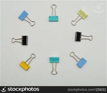 Colorful binder clips border